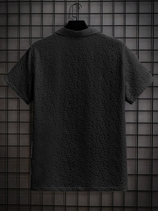Black Popcorn Half Sleeve Shirt