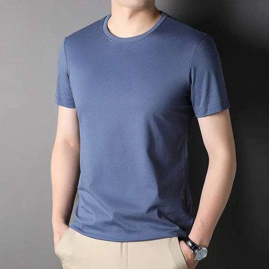 Summer Blue Solid T-Shirt