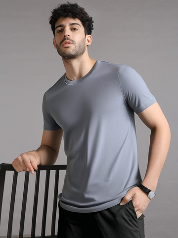 Summer Grey Solid T-Shirt